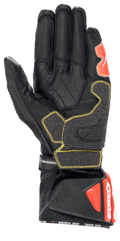 Alpinestars GP Tech V2 Gloves Black/White/Red Fluo motorcycle gloves – image 2
