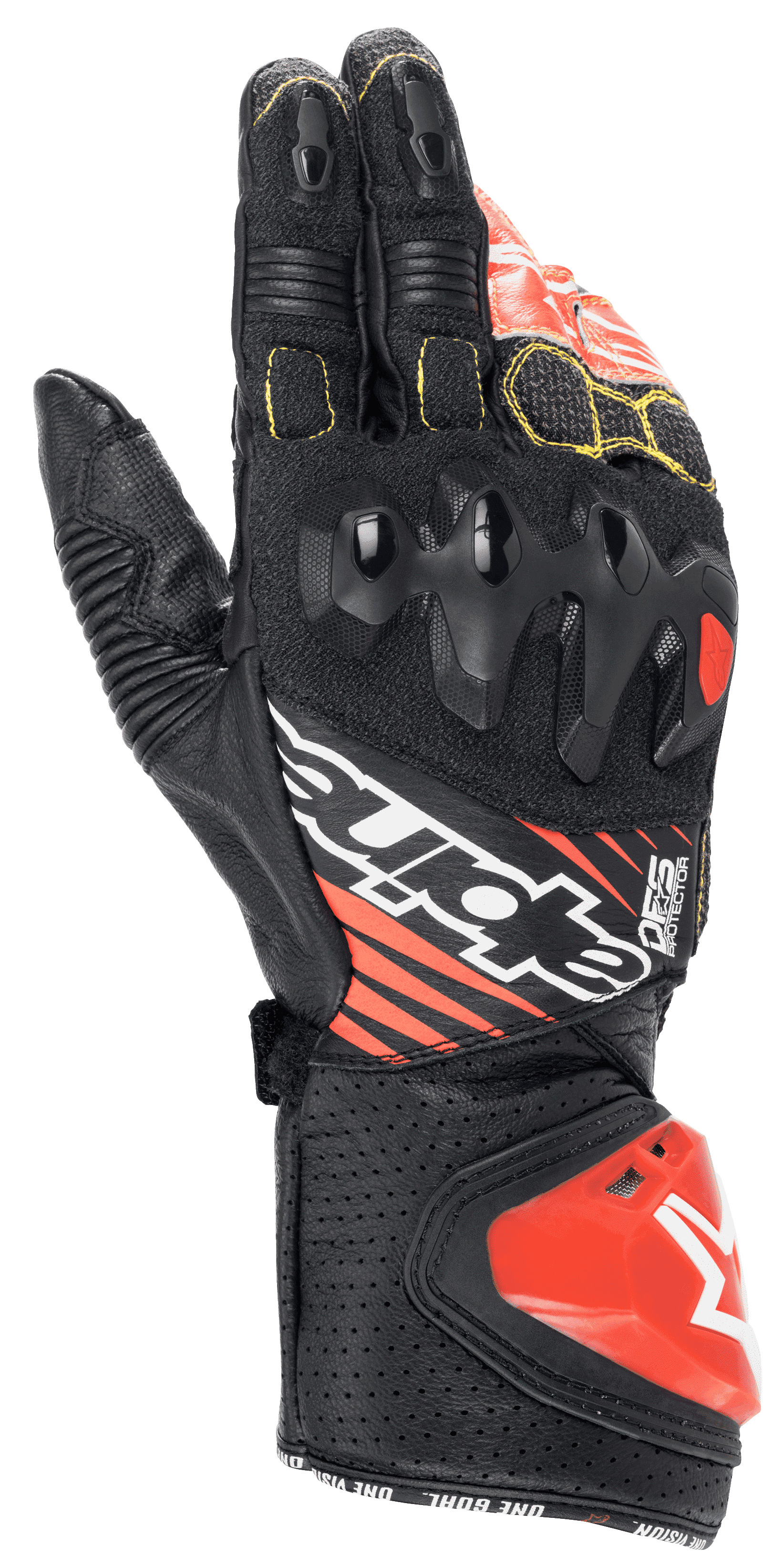 Alpinestars GP Tech V2 Gloves Black/White/Red Fluo motorcycle gloves – image 1