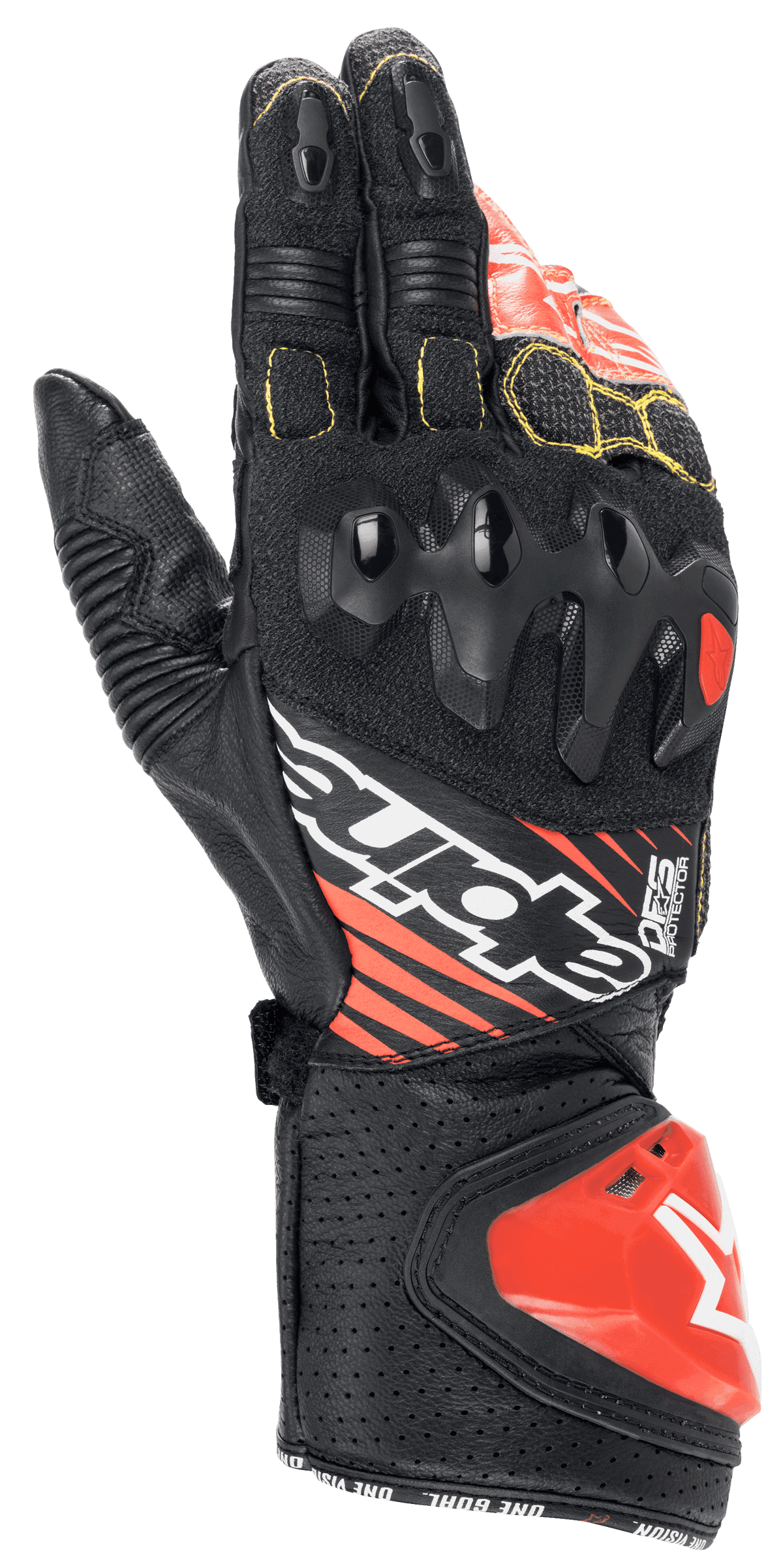 Alpinestars GP Tech V2 Gloves Black/White/Red Fluo motorcycle gloves – image 1