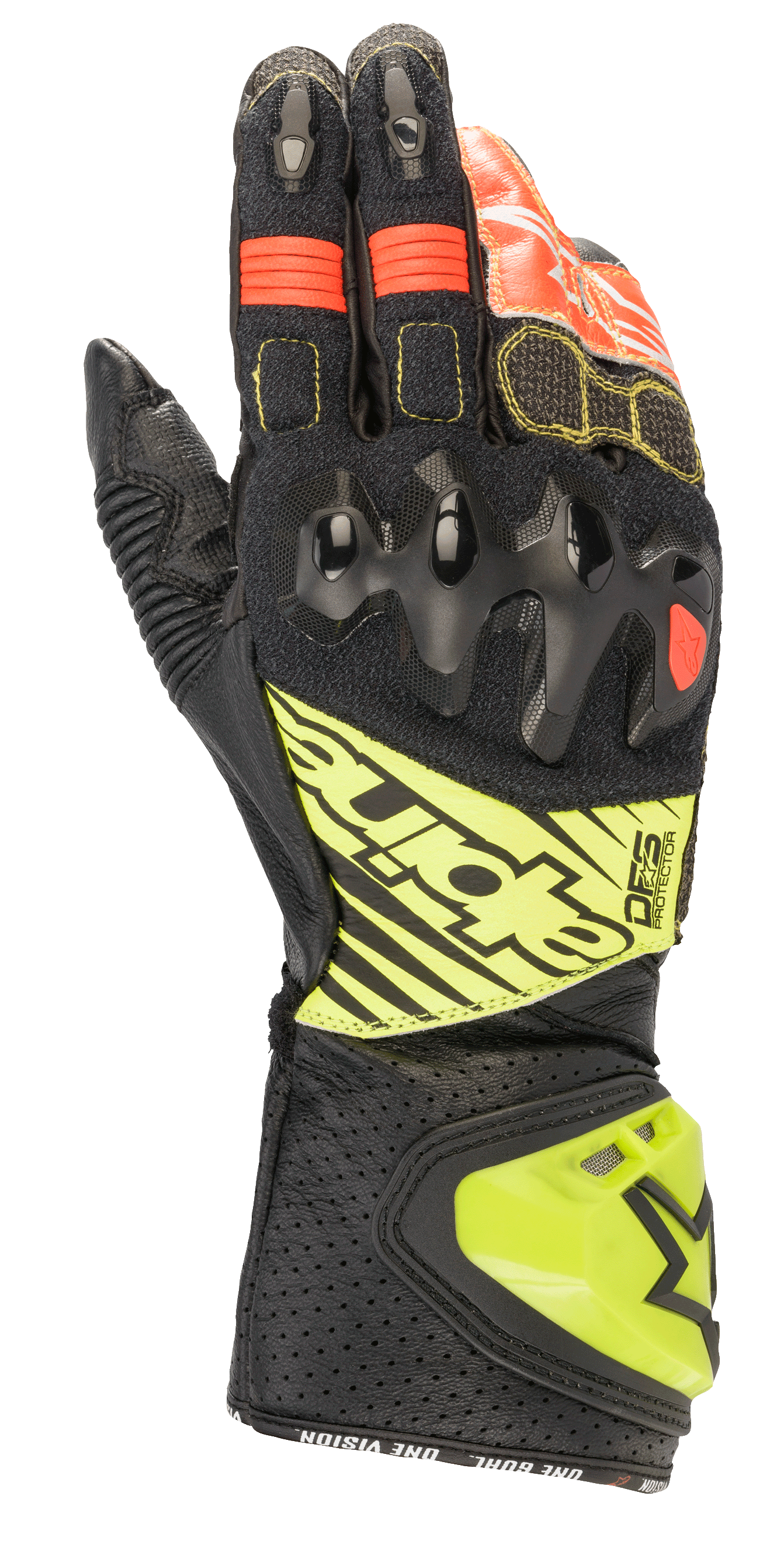 Alpinestars GP Tech V2 Gloves Black/Yellow Fluo/White/Red Fluo motorcycle gloves – image 1