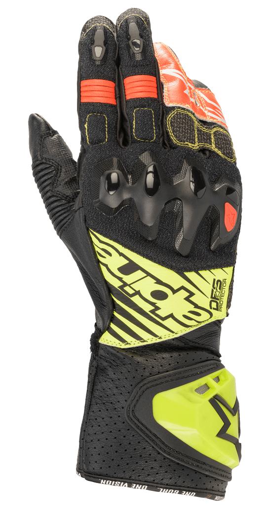 Alpinestars GP Tech V2 Gloves Black/Yellow Fluo/White/Red Fluo motorcycle gloves – image 1