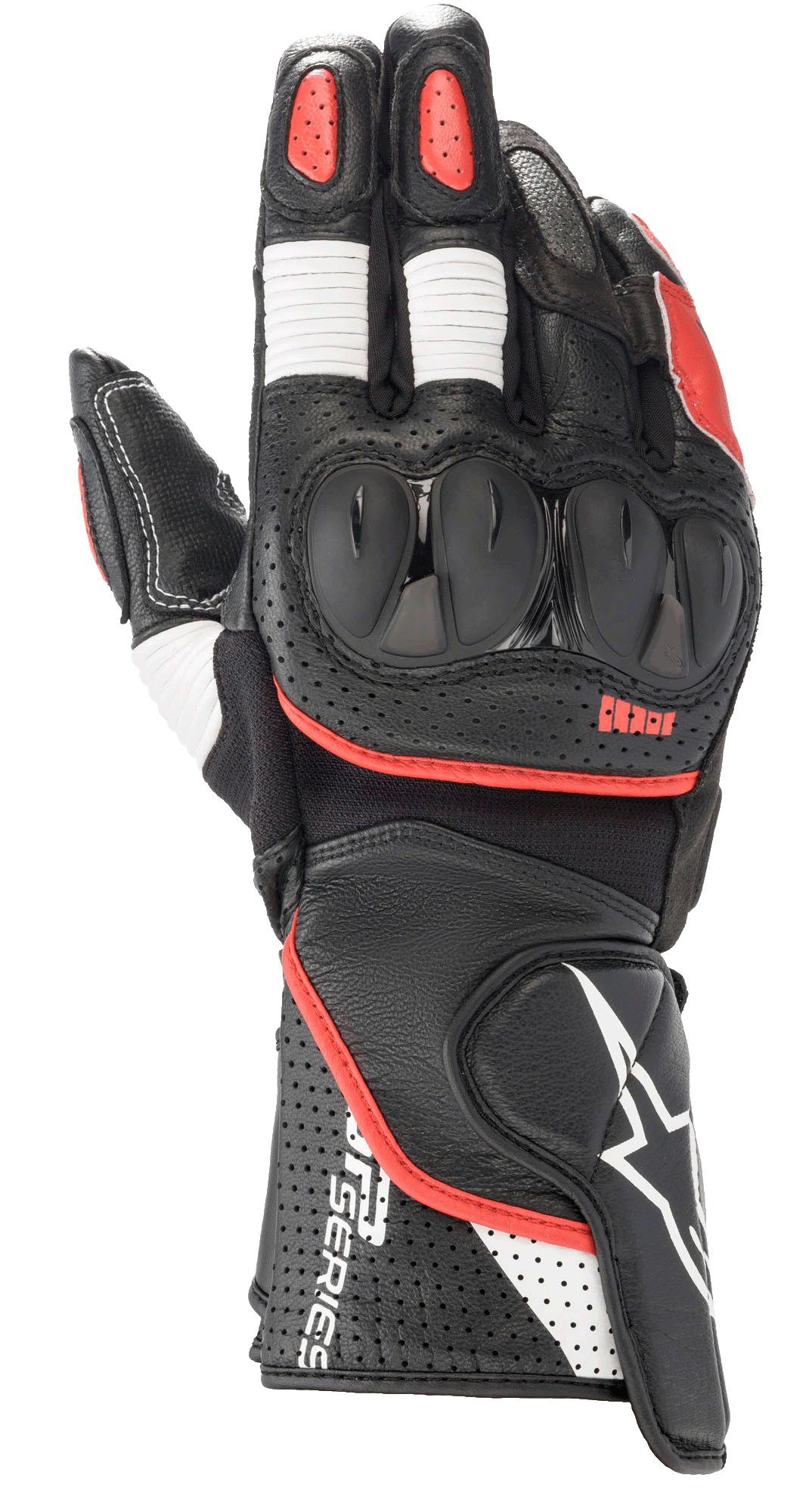 Alpinestars SP-2 V3 Gloves Black/White/Bright Red motorcycle gloves – image 1