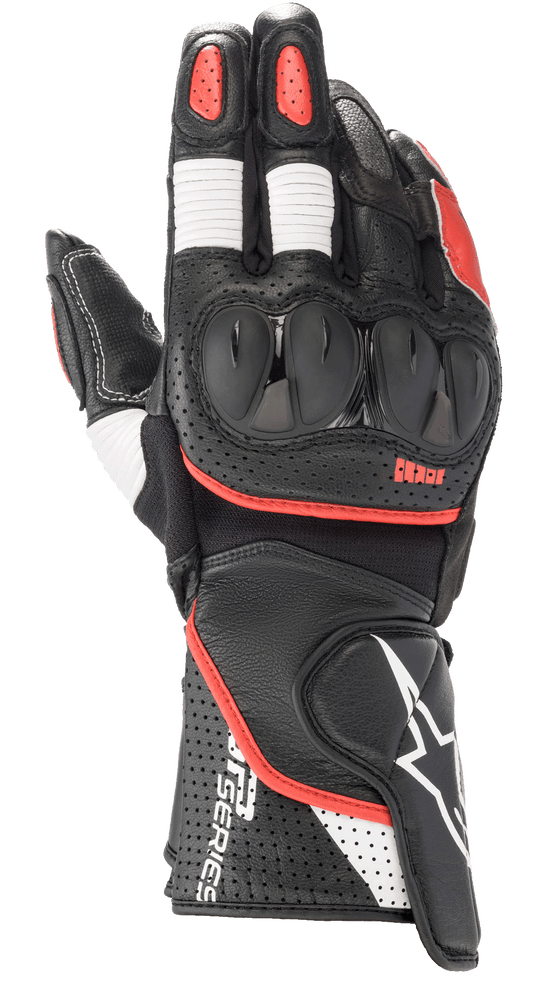 Alpinestars SP-2 V3 Gloves Black/White/Bright Red motorcycle gloves – image 1
