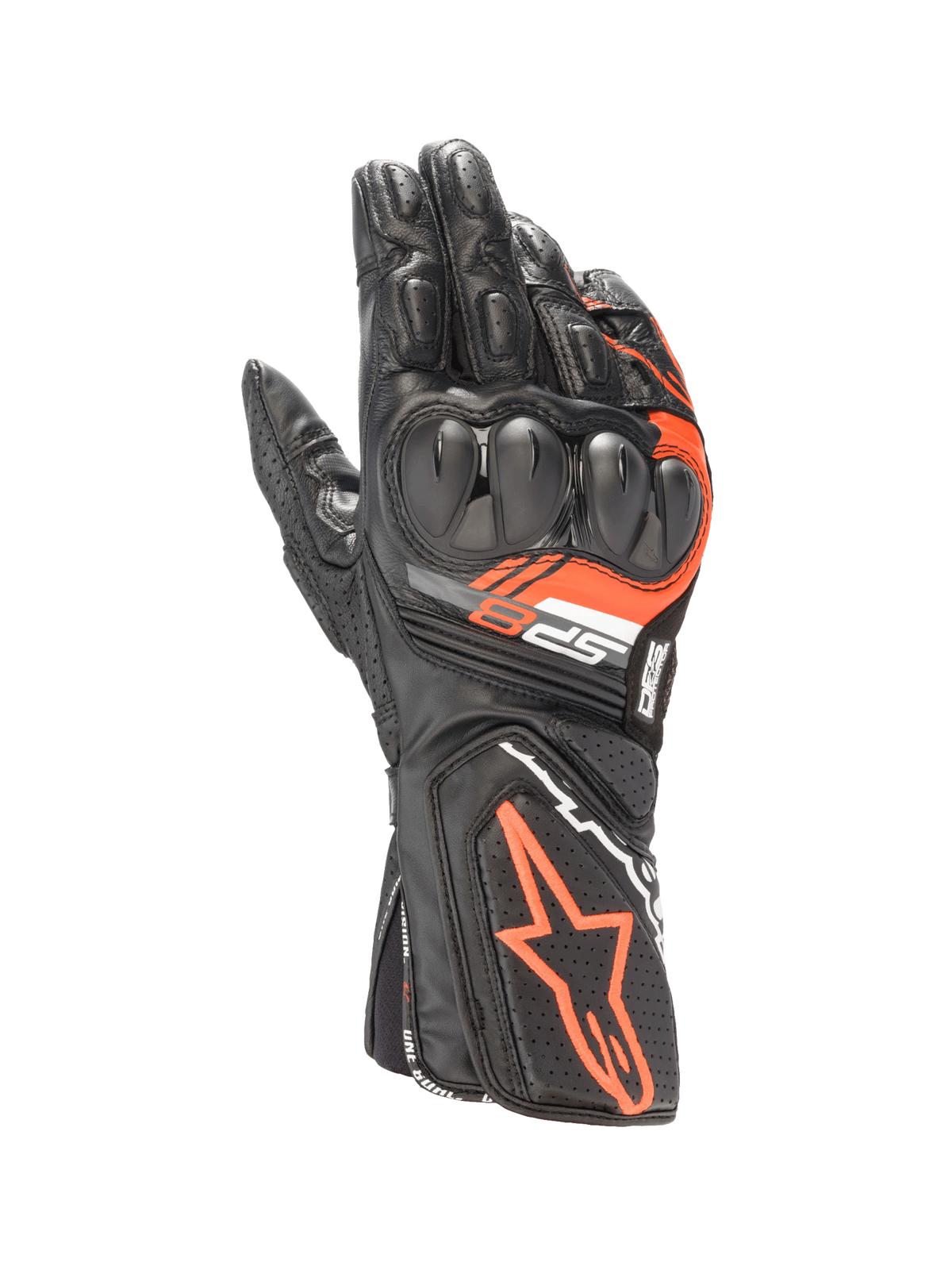 Alpinestars SP-8 V3 Gloves Black/Red Fluo motorcycle gloves – image 1