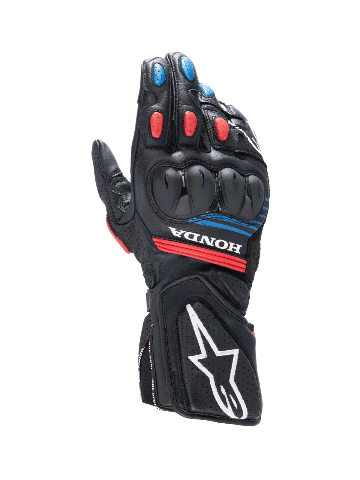 Alpinestars Honda SP-8 V3 Gloves Black/Bright Red/Blue motorcycle gloves – image 1