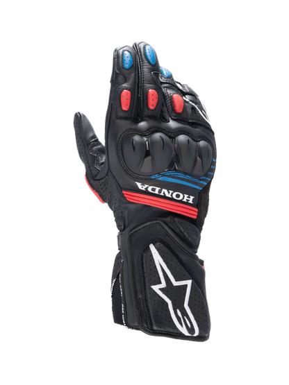 Alpinestars Honda SP-8 V3 Gloves Black/Bright Red/Blue motorcycle gloves – image 1