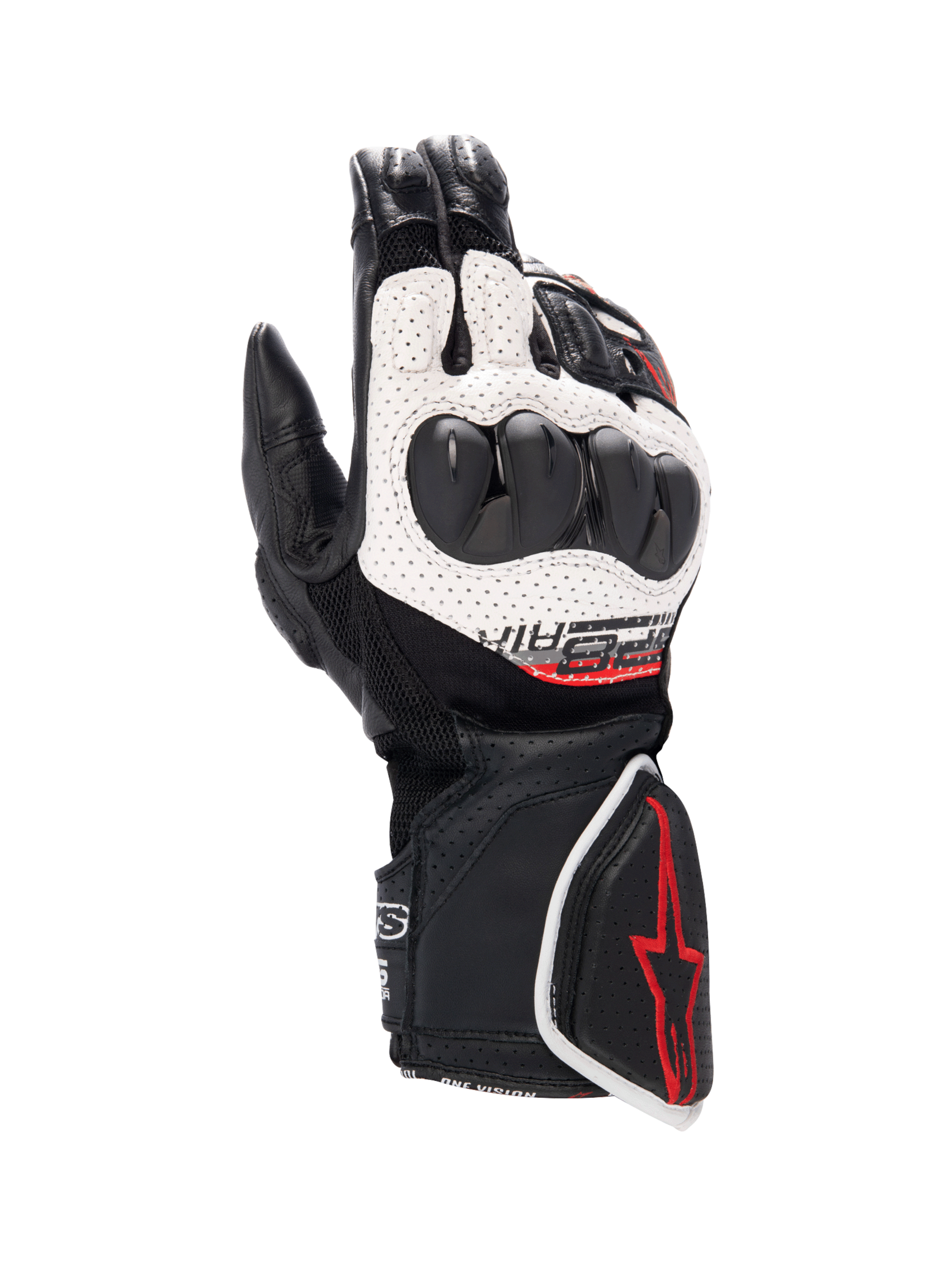 Alpinestars SP-8 V3 Air Gloves Black/White/Bright Red motorcycle gloves – image 1