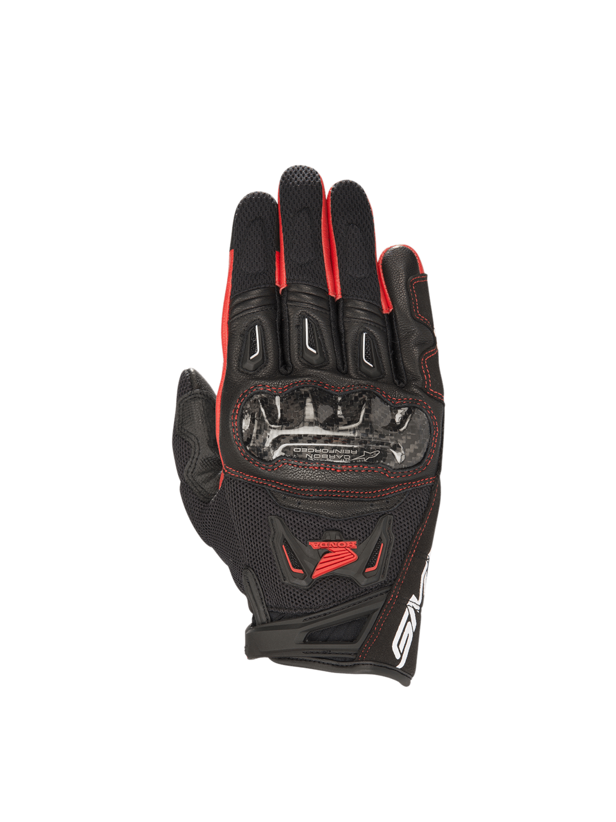 Alpinestars Honda SMX-2 Air Carbon V2 Gloves Black/Red- Honda motorcycle gloves – image 1