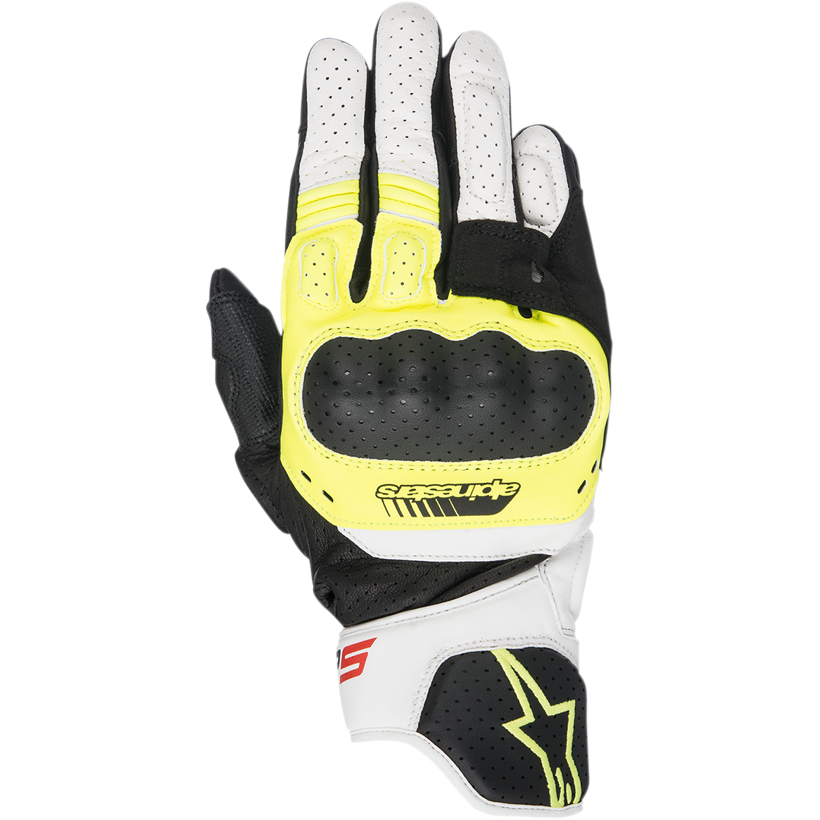 Alpinestars SP-5 Gloves Black/Yellow Fluorescent/White motorcycle gloves – image 1