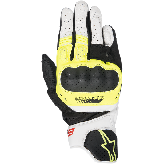 Alpinestars SP-5 Gloves Black/Yellow Fluorescent/White motorcycle gloves – image 1