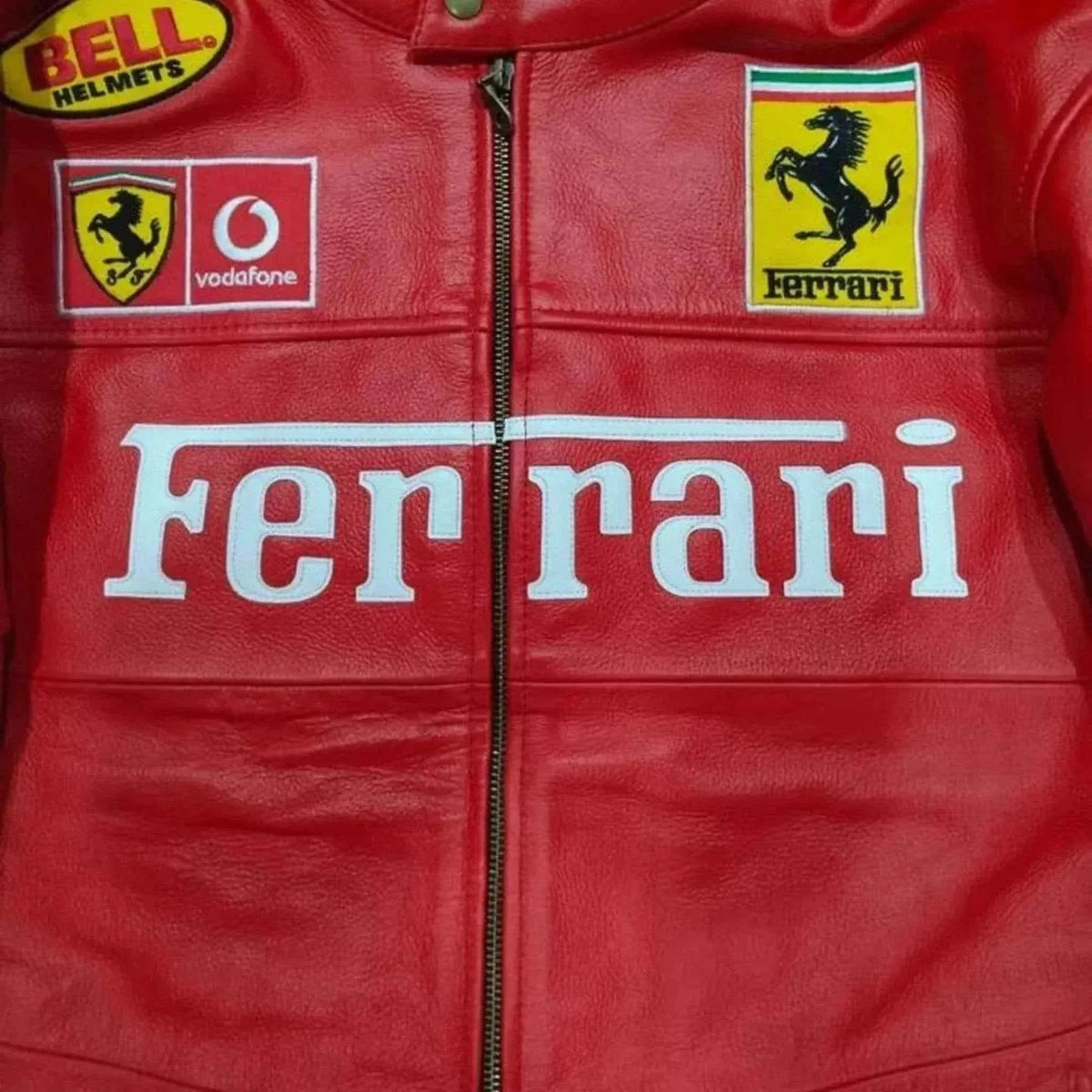 90s Ferrari F1 Real Leather Men Jacket | Speed Racewear