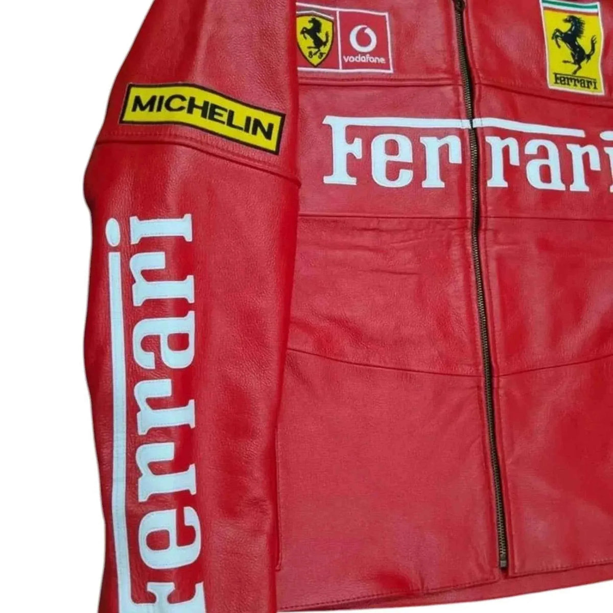 90s Ferrari F1 Real Leather Men Jacket | Speed Racewear