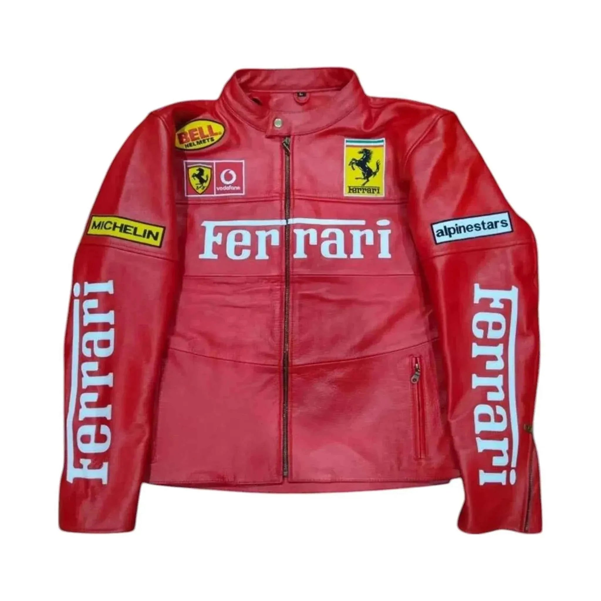 90s Ferrari F1 Real Leather Men Jacket | Speed Racewear