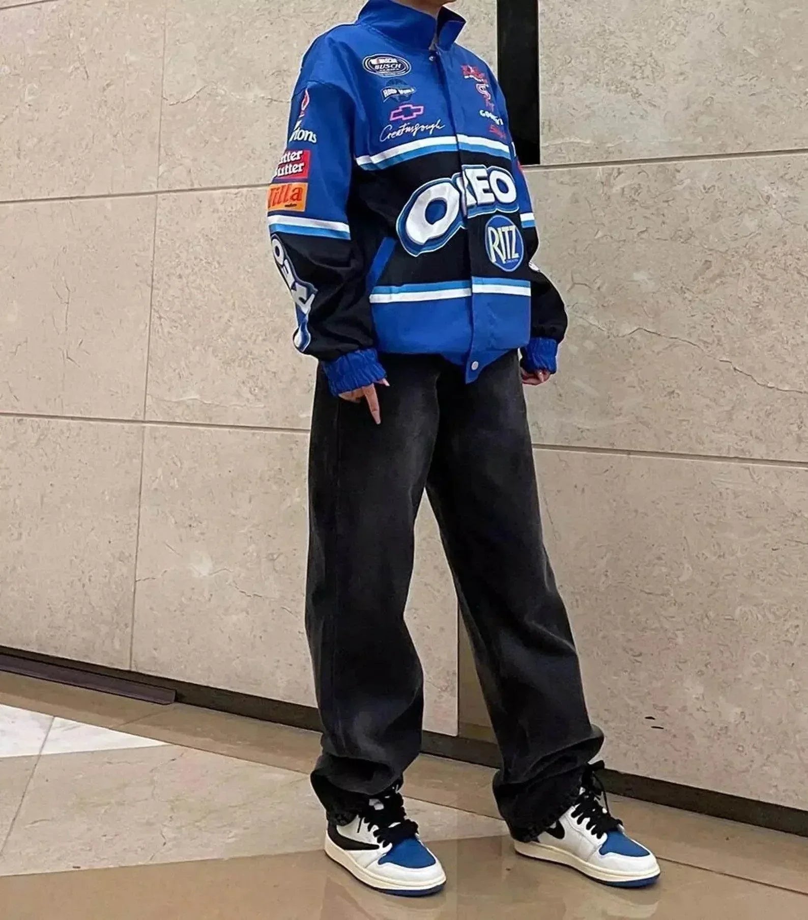 F1 Biker Racing Streetwear Embroidered Bomber Jacket | Speed Racewear