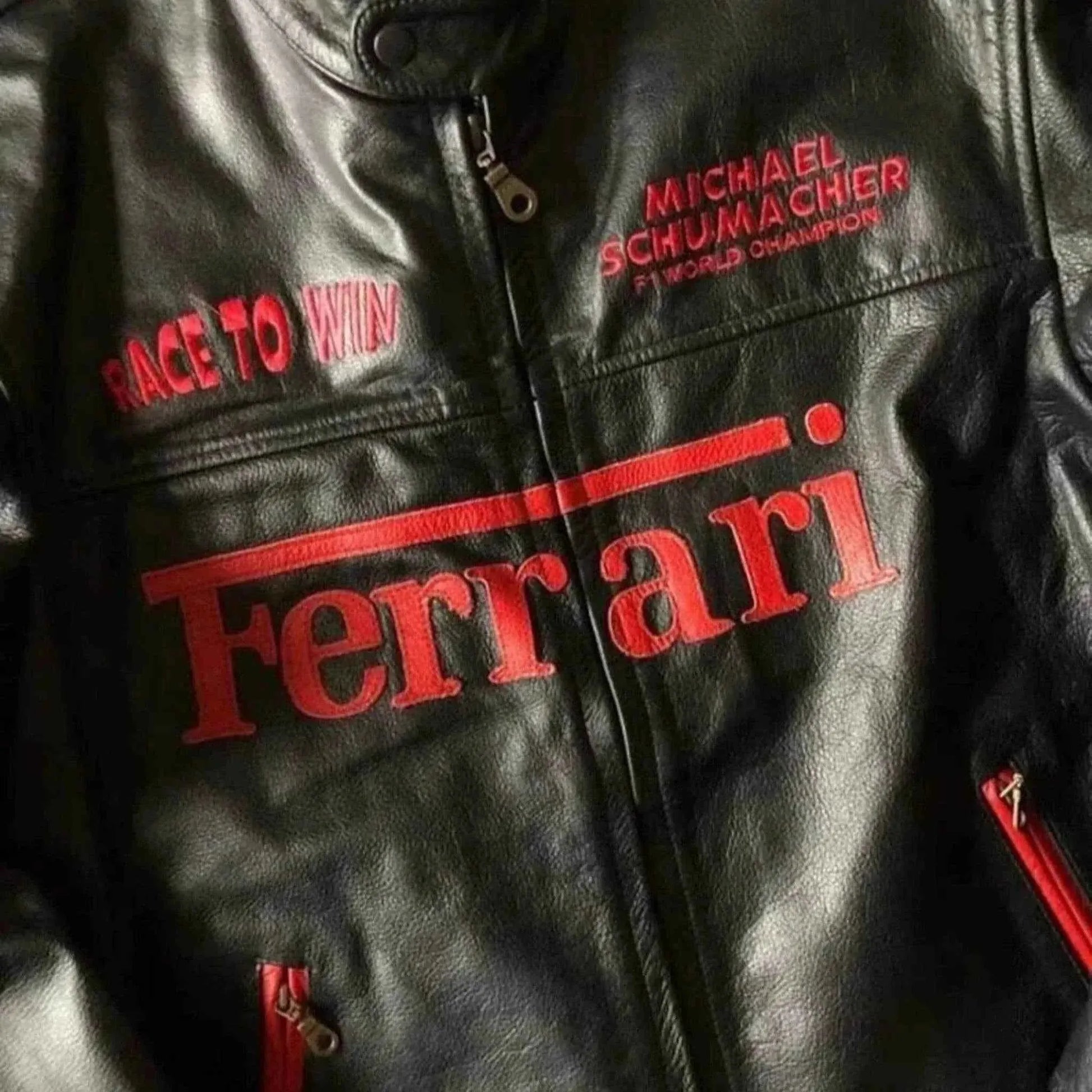 Genuine Cowhide Ferrari F1 Leather Jacket | Speed Racewear