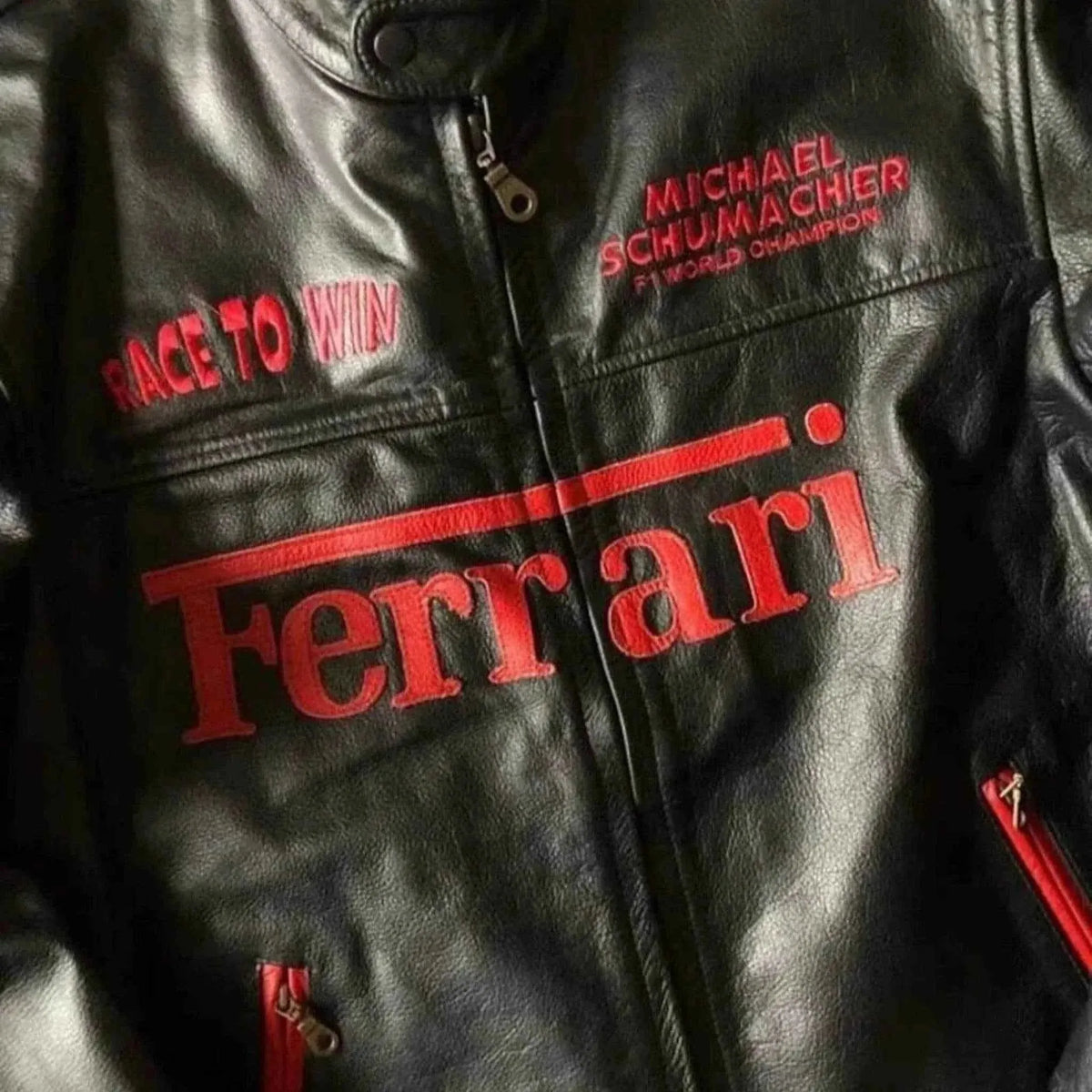 Genuine Cowhide Ferrari F1 Leather Jacket | Speed Racewear