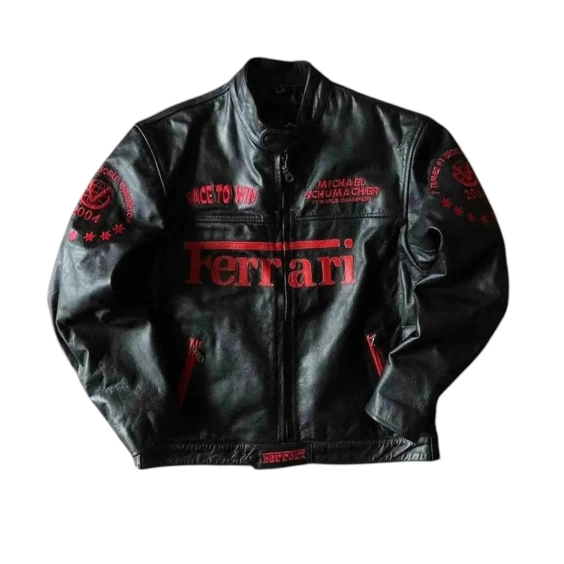 Genuine Cowhide Ferrari F1 Leather Jacket | Speed Racewear