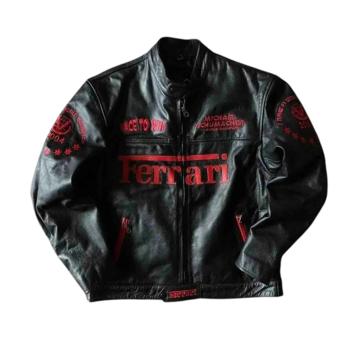 Genuine Cowhide Ferrari F1 Leather Jacket | Speed Racewear
