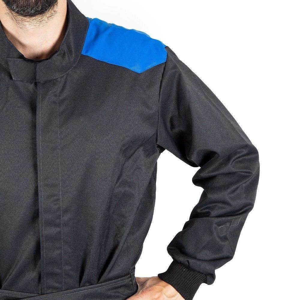 MECHANIC SUIT BLACK-DAZZLING BLUE | Speed Racewear