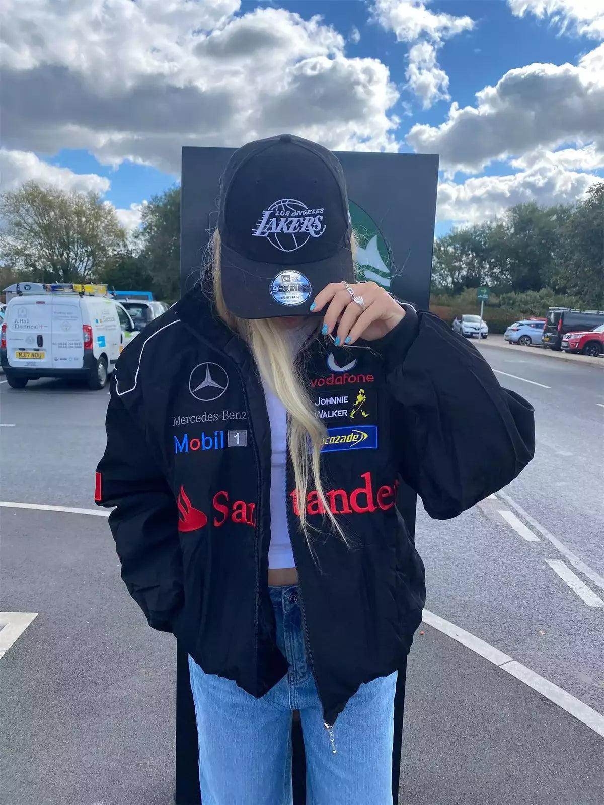 Vintage Mercedes-Benz F1 Embroidered Retro Racing Jacket | Speed Racewear