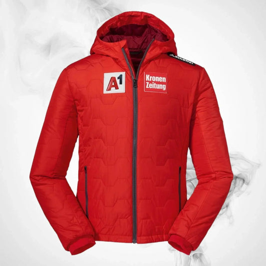 Ski Insulation Jacket SCHOFFEL Vntlft Hoody Adamont 3 K RT Junior Red - 2021/22 | Speed Racewear