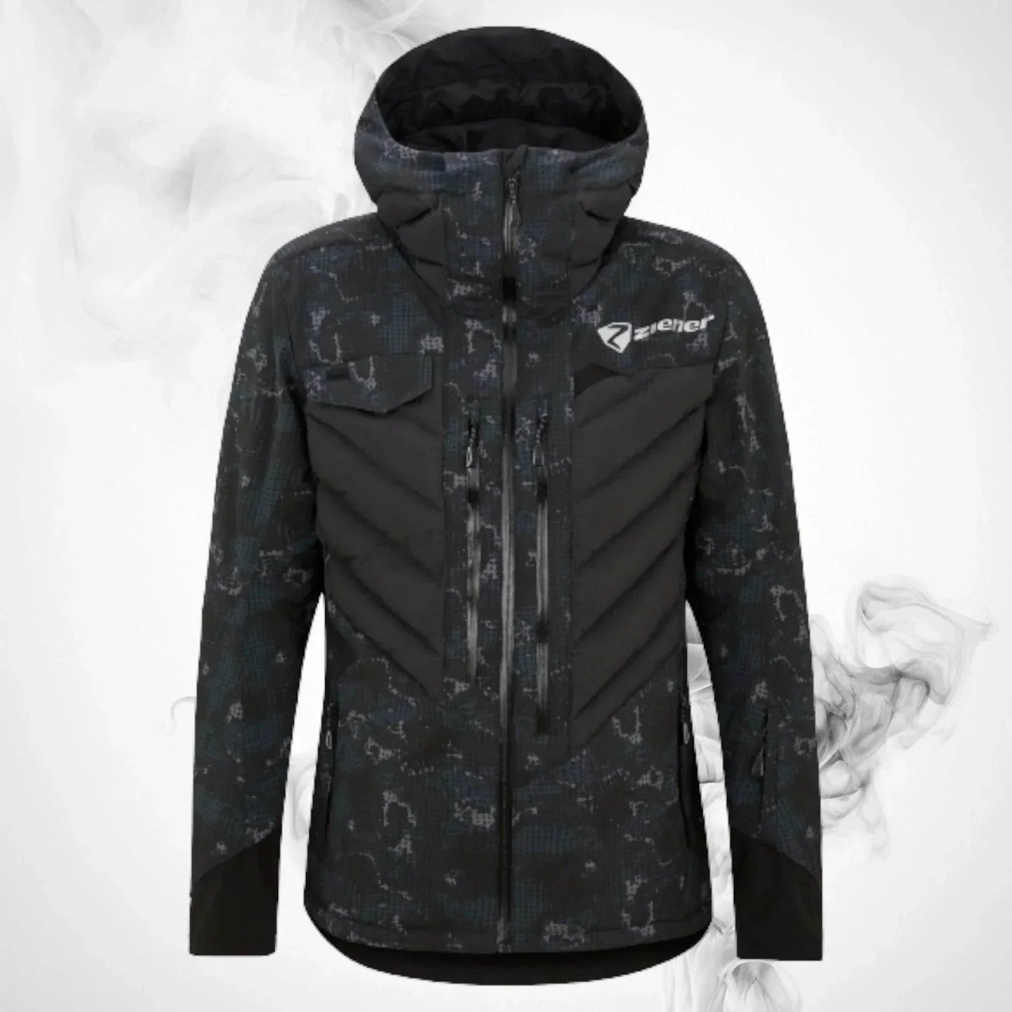 Ski Ziener RCE Coach Jacket Man Black Foggy Print | Speed Racewear
