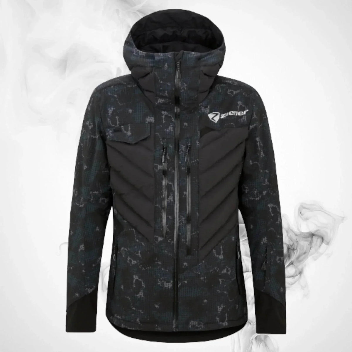 Ski Ziener RCE Coach Jacket Man Black Foggy Print | Speed Racewear