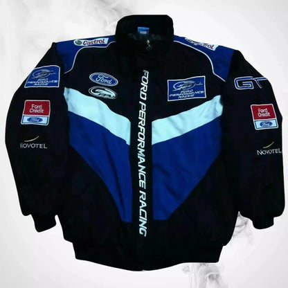 Vintage Navy/Blue Ford Performance Racing Bomber Jacket | Speed Racewear