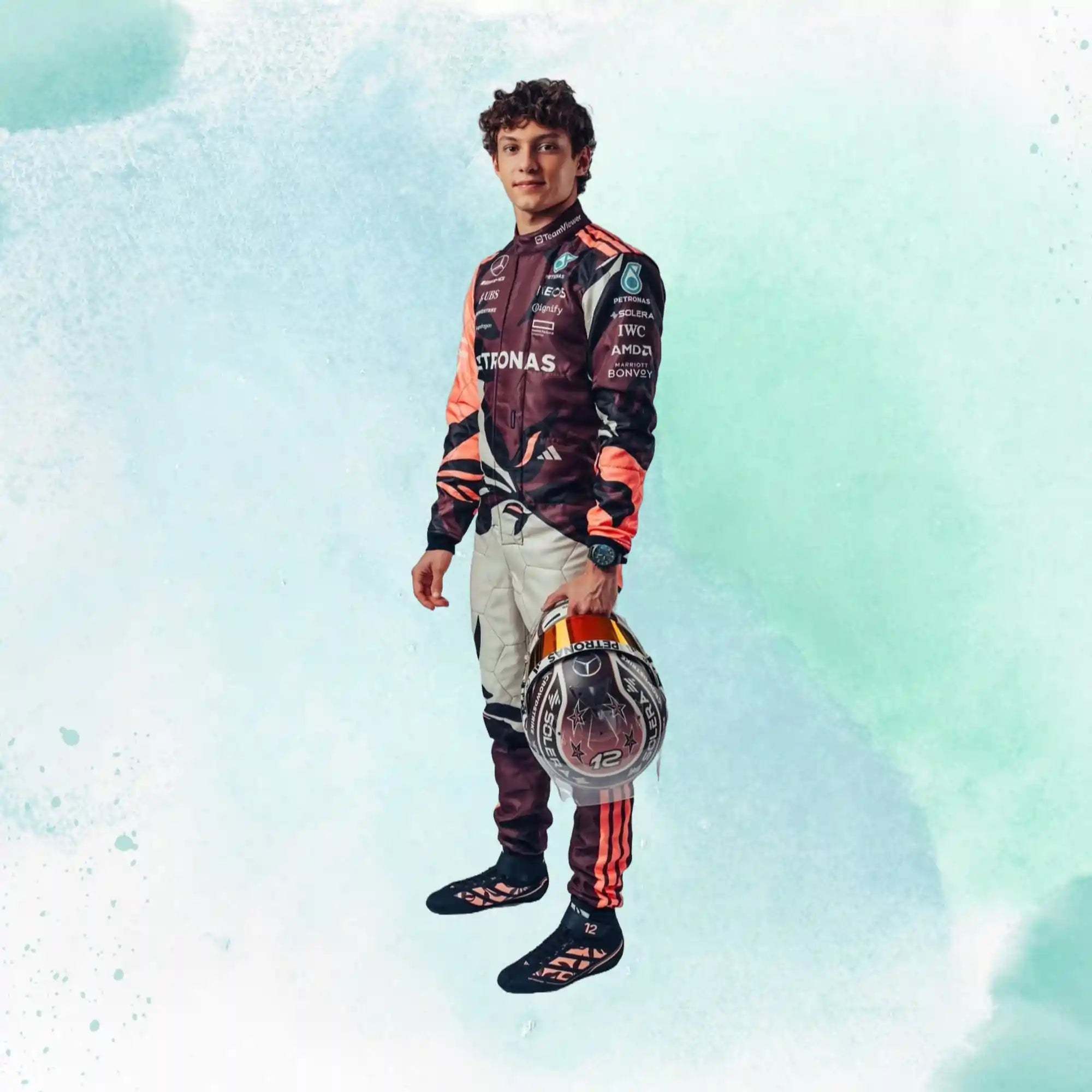 Andrea Kimi Antonelli 2025 Miami GP Mercedes AMG F1 Replica Racing Suit - view 1