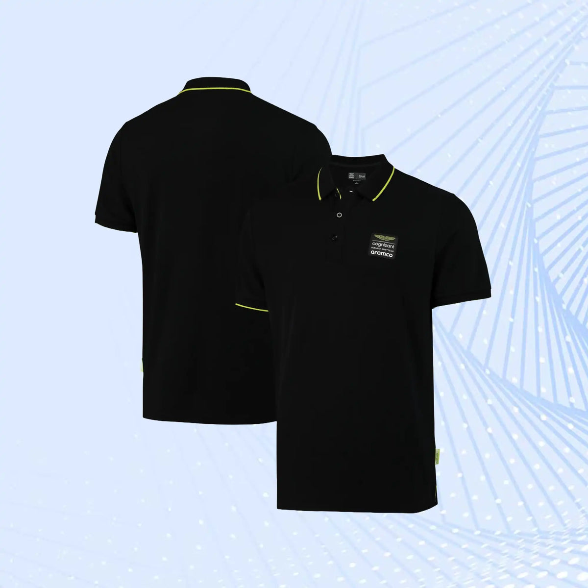 Aston Martin Aramco Cognizant F1 Lifestyle Polo- Black - view 1