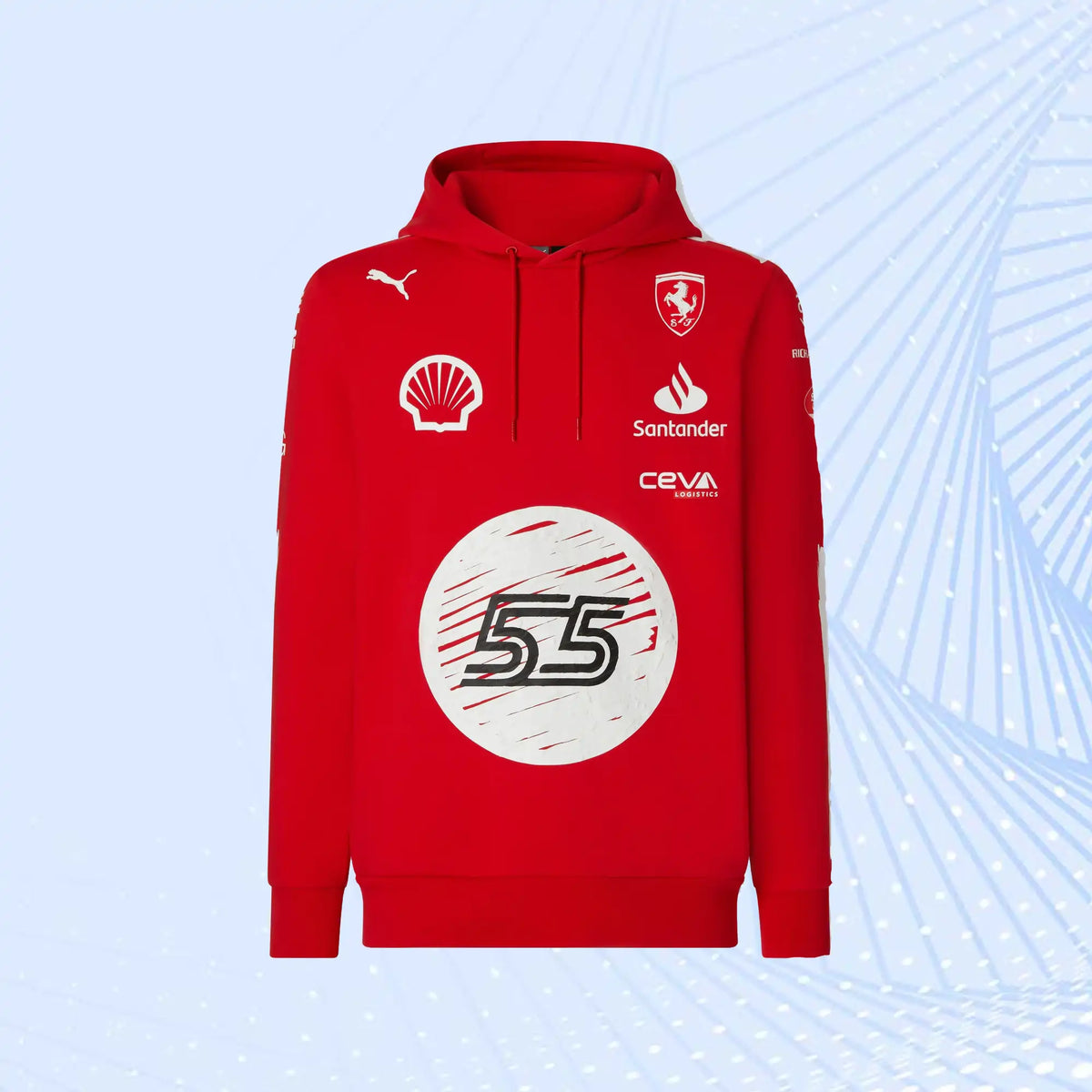 Carlos Sainz 2023 Las Vegas GP Special Edition Puma for Scuderia Ferrari Hooded Sweatshirt- Joshua Vides - view 1