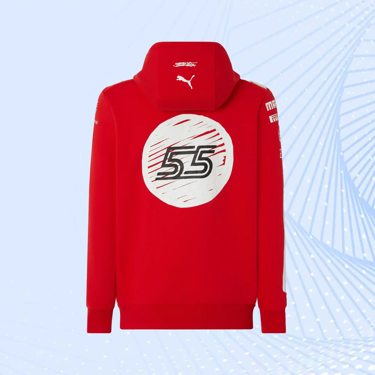 Carlos Sainz 2023 Las Vegas GP Special Edition Puma for Scuderia Ferrari Hooded Sweatshirt- Joshua Vides - view 2