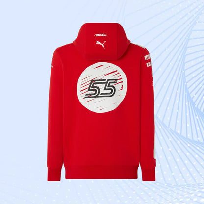 Carlos Sainz 2023 Las Vegas GP Special Edition Puma for Scuderia Ferrari Hooded Sweatshirt- Joshua Vides - view 2