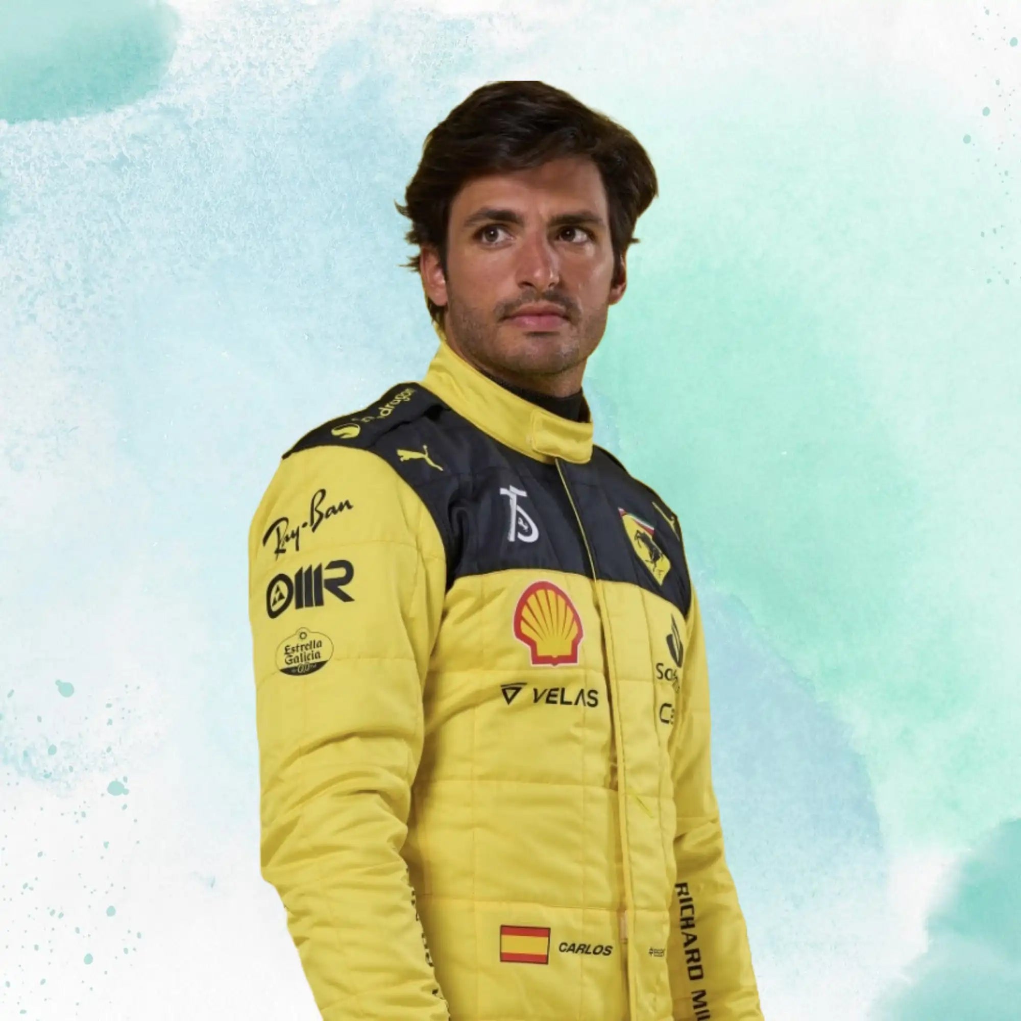 Carlos Sainz Jr 2022 F1 Ferrari's 75th Anniversary Replica Racing Suit - view 2