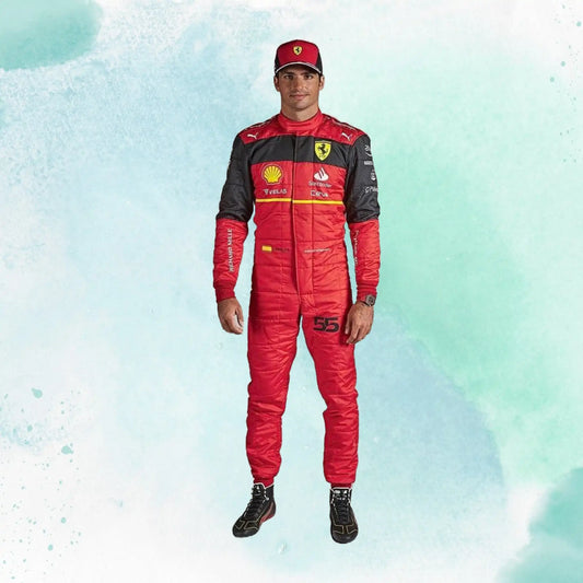 Carlos Sainz Jr 2022 F1 Scuderia Ferrari Replica Racing Suit - view 1