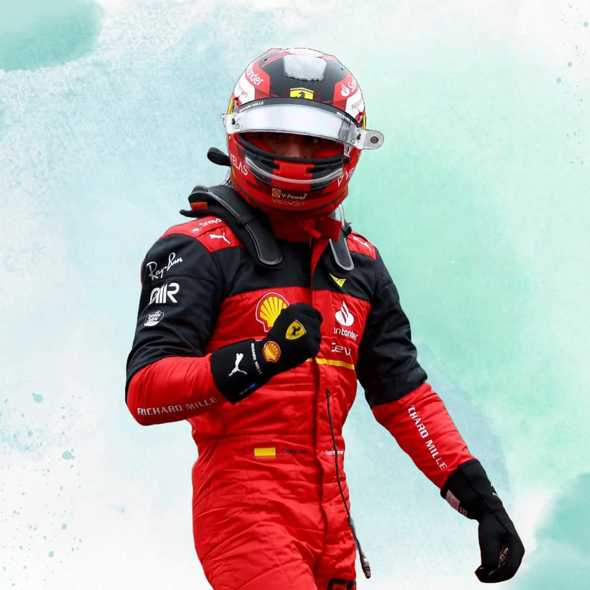 Carlos Sainz Jr 2022 F1 Scuderia Ferrari Replica Racing Suit - view 4