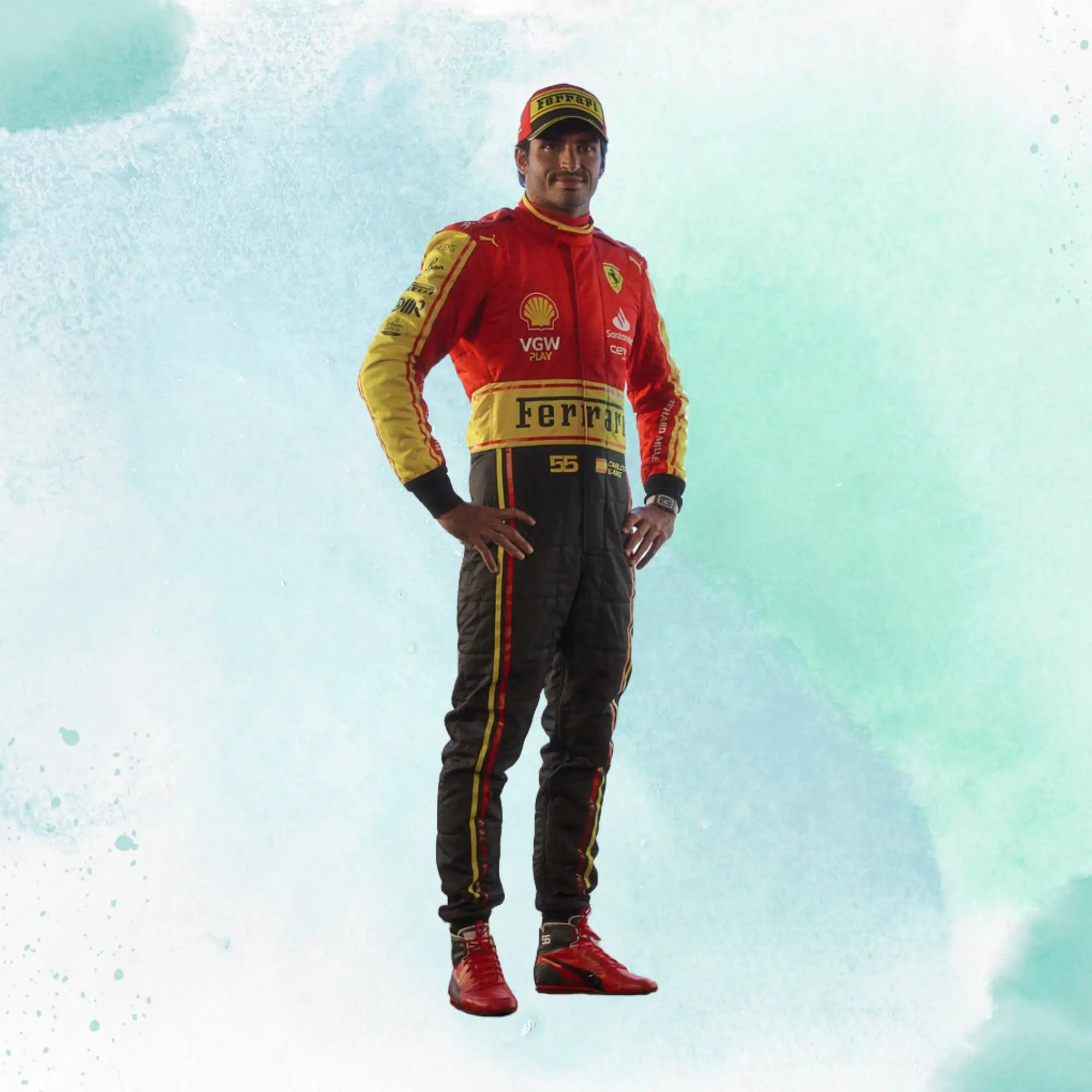 Carlos Sainz Jr 2023 Scuderia Ferrari Monza Special Edition F1 Replica Race Suit - view 1