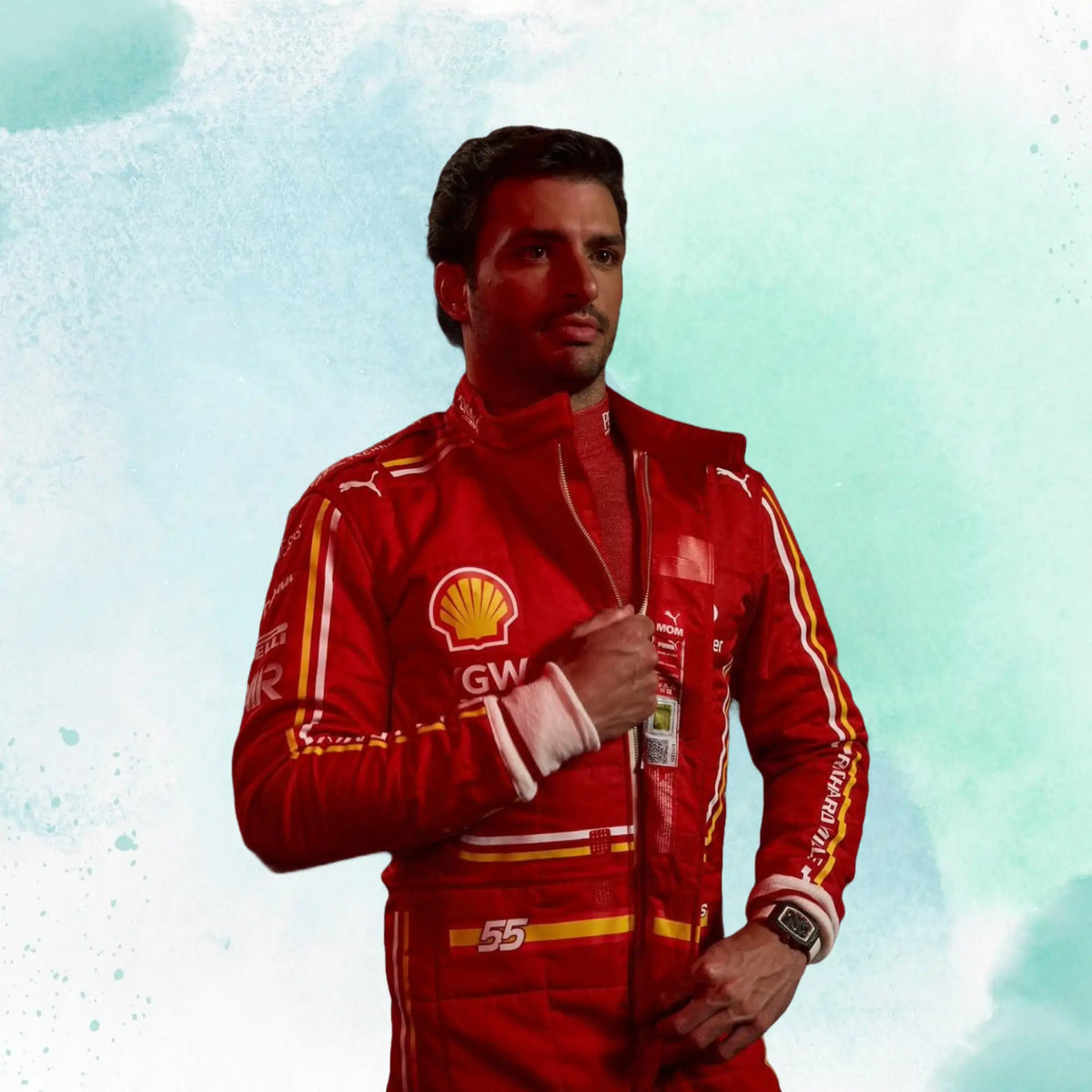 Carlos Sainz New 2024 Scuderia Ferrari F1 Team Replica Racing Suit - view 4