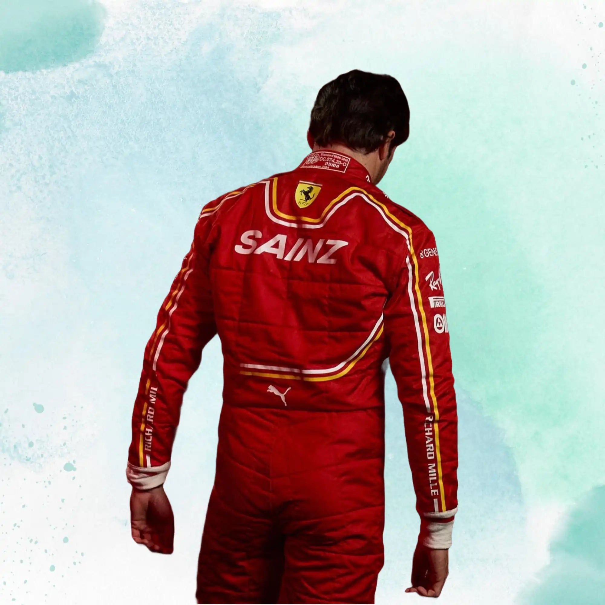 Carlos Sainz New 2024 Scuderia Ferrari F1 Team Replica Racing Suit - view 5
