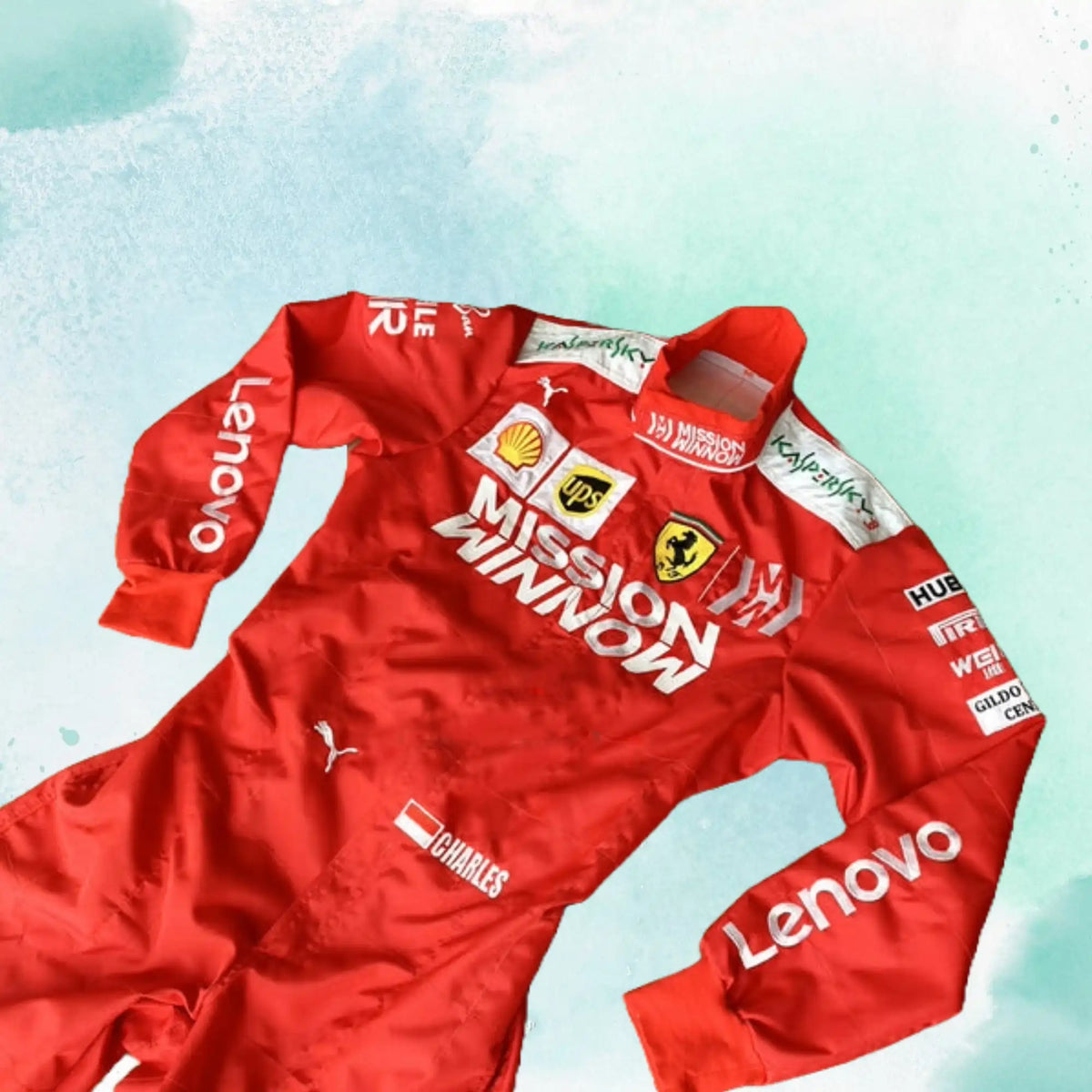 Charles Leclerc 2019 F1 Team Ferrari Mission Winnow Embroidery Replica Race Suit - view 3