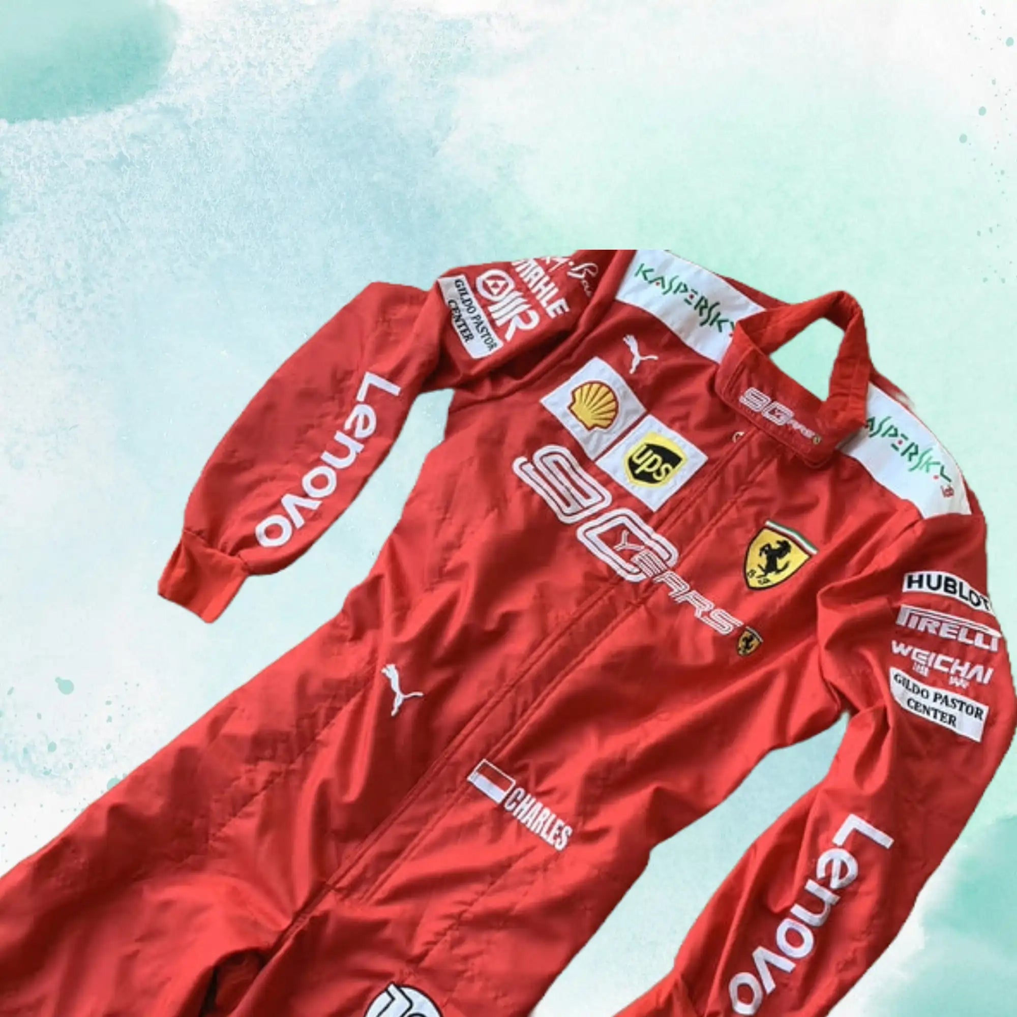 Charles Leclerc 2019 Scuderia Ferrari 90 Years F1 Team Embroidery Replica Race Suit - view 3