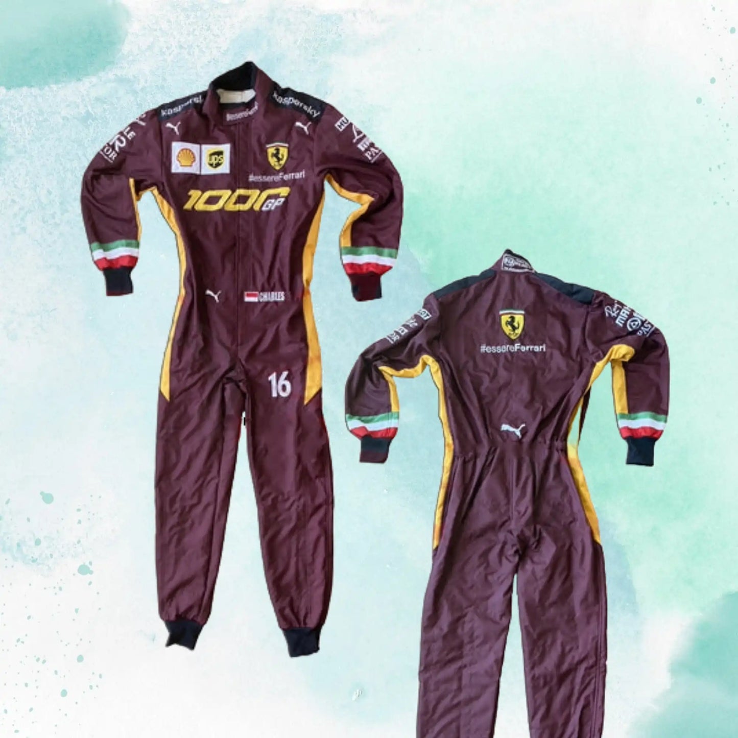 Charles Leclerc 2020 F1 Ferrari 1000 GP Replica Embroidery Replica Race Suit - view 3
