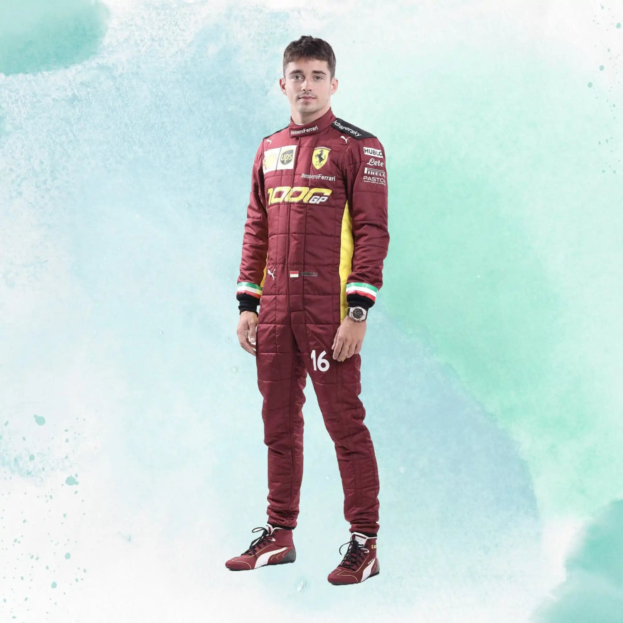 Charles Leclerc 2020 Ferrari 1000 GP Replica Formula 1 Team Racing Suit - view 1