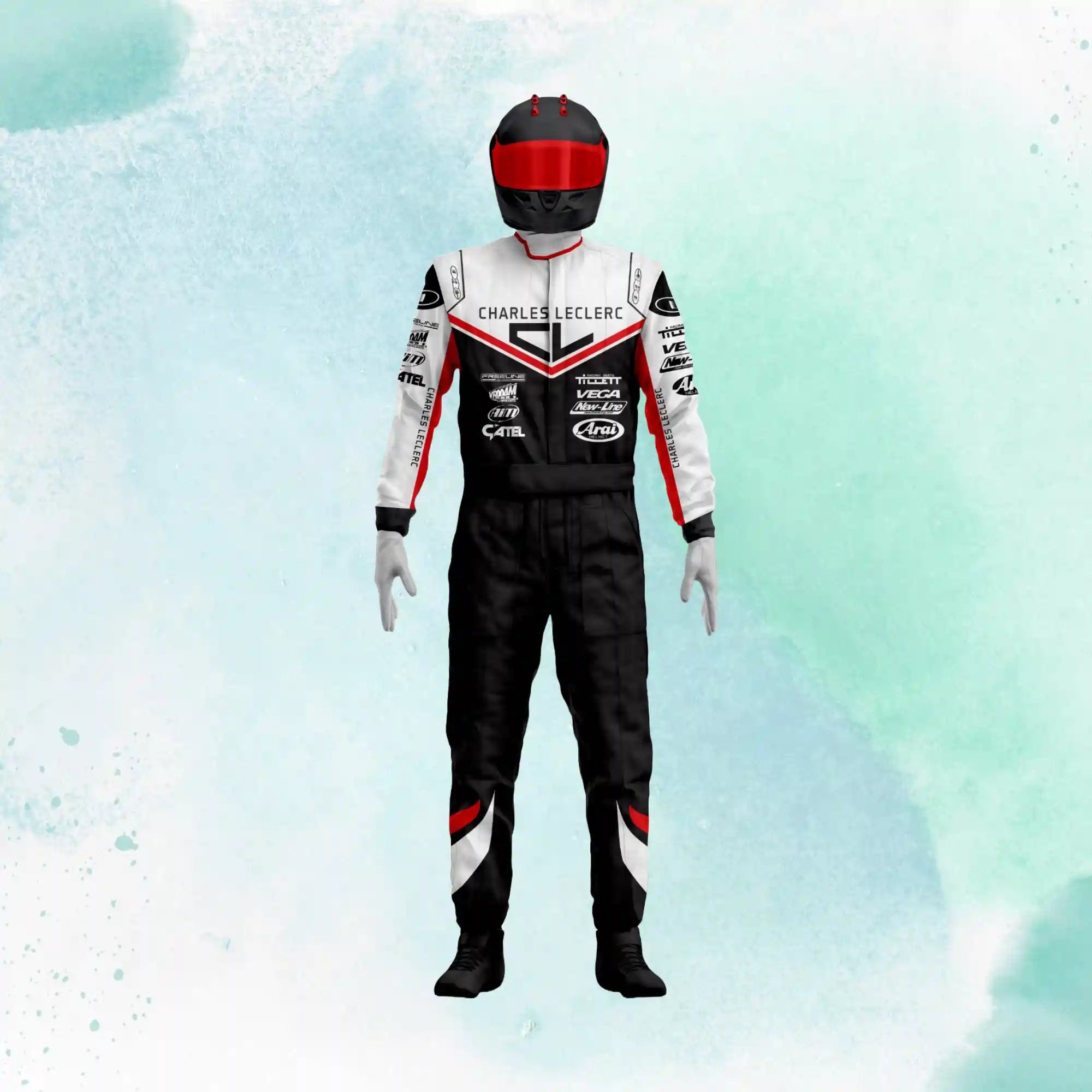 Charles Leclerc 2020 Overall Go Kart Replica Racing Sublimation Printed Suit - view 1