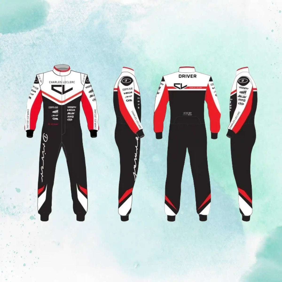 Charles Leclerc 2020 Overall Go Kart Replica Racing Sublimation Printed Suit - view 2