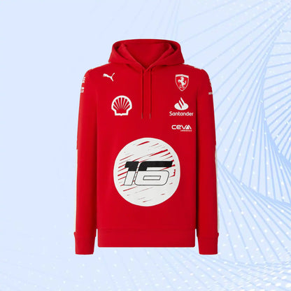 Charles Leclerc 2023 Las Vegas GP Special Edition Puma for Scuderia Ferrari Hooded Sweatshirt- Joshua Vides - view 1
