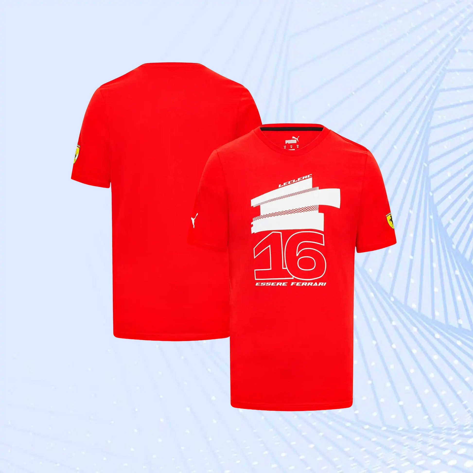 Charles Leclerc F1 Team Scuderia Ferrari Puma Driver T-Shirt- Red - view 1