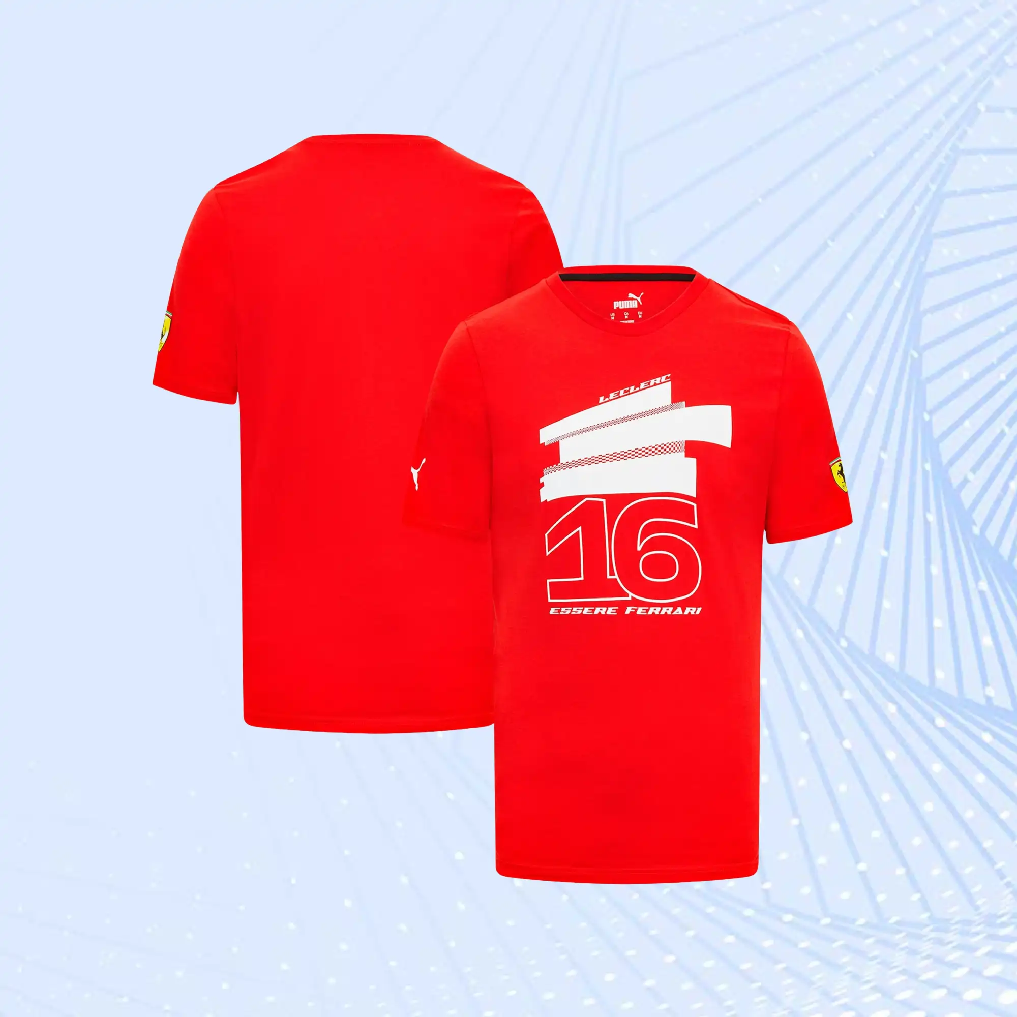 Charles Leclerc F1 Team Scuderia Ferrari Puma Driver T-Shirt- Red - view 1