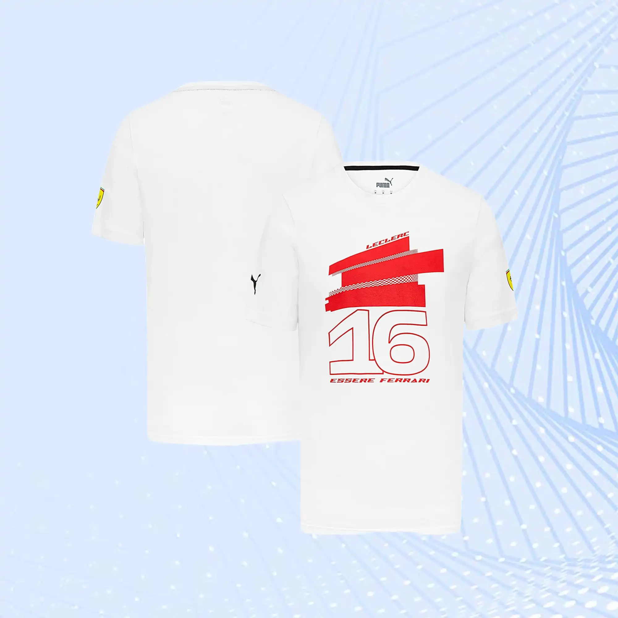 Charles Leclerc F1 Team Scuderia Ferrari Puma Driver T-Shirt- White - view 1