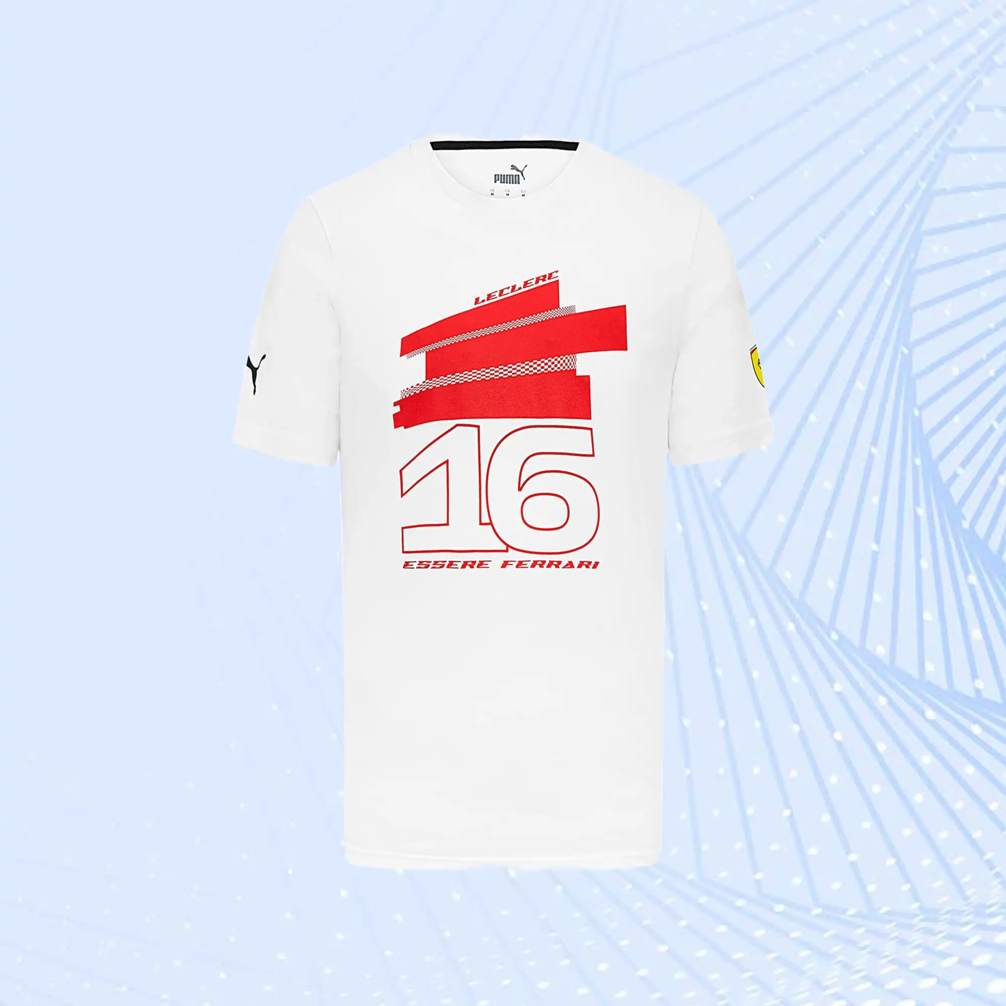 Charles Leclerc F1 Team Scuderia Ferrari Puma Driver T-Shirt- White - view 2